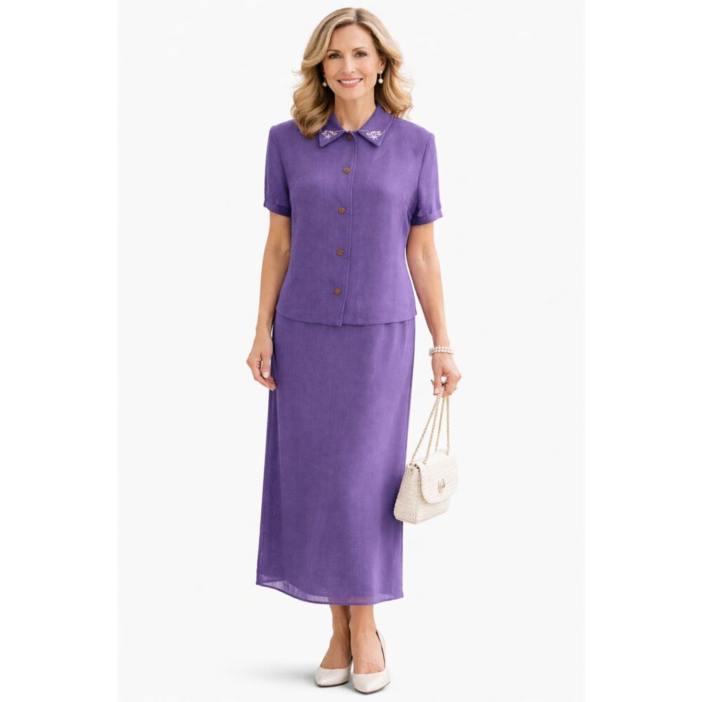 Amanda Smith Dresses Jacket & Dress Set Purple 12
